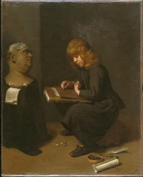 Rysunek chłopca przed popiersiem cesarza rzymskiego, c.1661